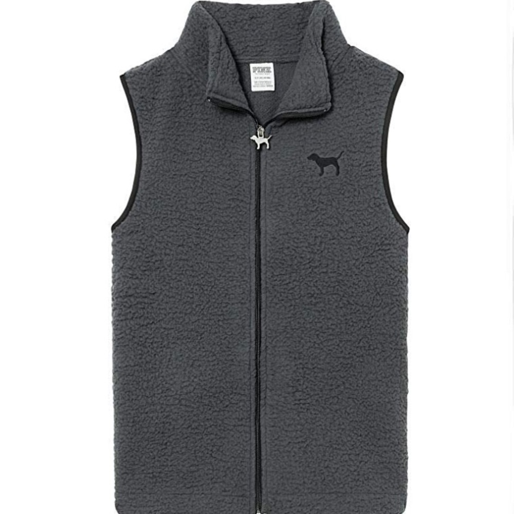 NWT Gray Sherpa Vest Pink by VS